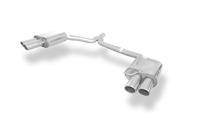 Fox Sportuitlaat Audi A5 8T Coup&eacute; + S-Line achterdemper rechts/links dubbele uitlaat incl. Y-adapter pijp &Oslash;55mm binnendiameter - 2x80 type 17 rechts/links