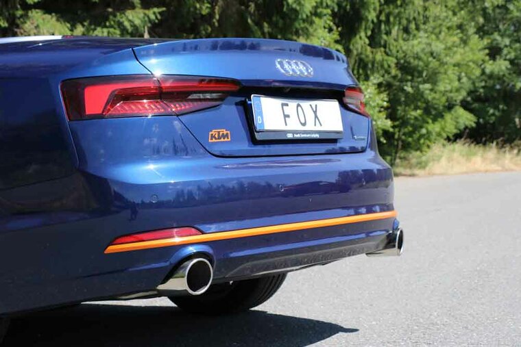 Fox Sportuitlaat Audi A5 quattro B9 Cabriolet achterdemper rechts/links voor enkelpijps uitlaatsysteem - 1x100 type 16 rechts/links