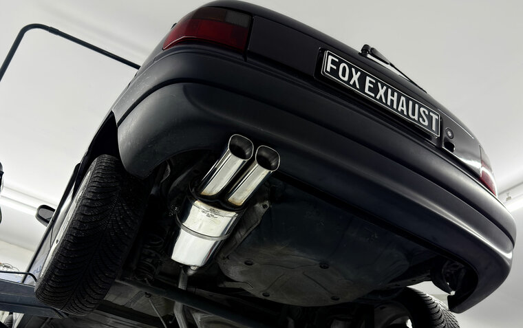 Fox Sportuitlaat Opel Astra F-CC achterdemper, 1-puntsophanging - 2x78x75 Type 73