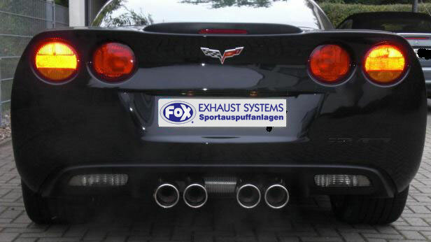 Fox Sportuitlaat Corvette C06 achterdemper, middenuitlaat - 4x100 Type 12 midden