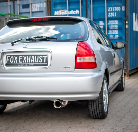 Fox Sportuitlaat Honda Civic 6 - EJ9 Hatchback Achterdemper - 1x90 Type 24