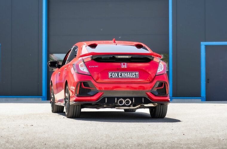 Fox Sportuitlaat Achter- en voordemper voor Honda Civic FK6/ Honda Civic X FK6 Facelift - 2x100 Type 25 middenmontagebeugels (zie afbeeldingen in de webshop)