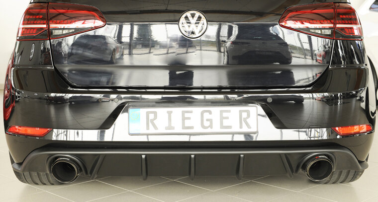 Fox Sportuitlaat VW Golf 7 GTI: 02.17- (vanaf facelift) | 3-deurs, 5-deurs Golf 7 GTI: 02.17- (vanaf facelift) | 3-deurs, 5-deurs - ABS matzwart - Rieger achterdiffuser