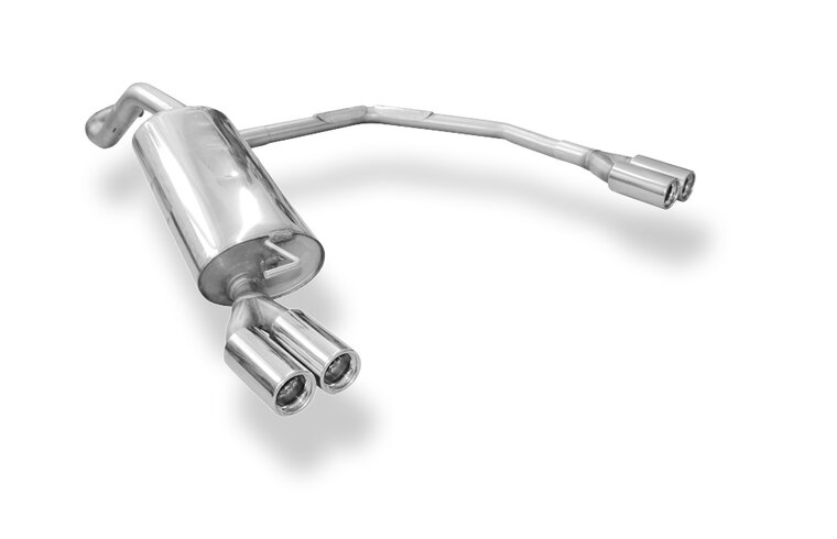Fox Sportuitlaat VW Kever Type 1C/ 9C/ 1Y Achterdemper, rechter/linker uitlaat, &Oslash;63,5 - 2x76 Type 13 rechts/links