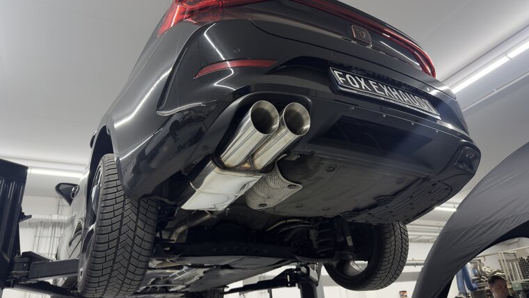 Fox Sportuitlaat Cupra Leon KL ST - Starre achteras, achterdemper - 2x100 Type 25