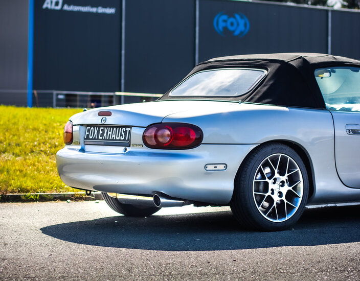 Fox Sportuitlaat Mazda MX5 NB - Groep A achter- en voordemper op originele katalysator - 1x76 Type 14