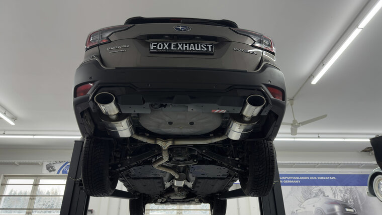 Fox Sportuitlaat Subaru Outback BT met achterdiffuser in glanzend zwart, achterdemper rechts/links en voordemper - uitlaatpijpen 140x90 type 44 rechts/links