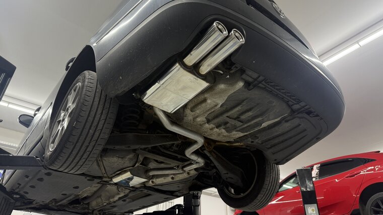 Fox Sportuitlaat VW Passat 3C/ 3C CC - 4 Motion half uitlaatsysteem vanaf de katalysator, bestaande uit een voor- en achterdemper - 2x80 Type 13