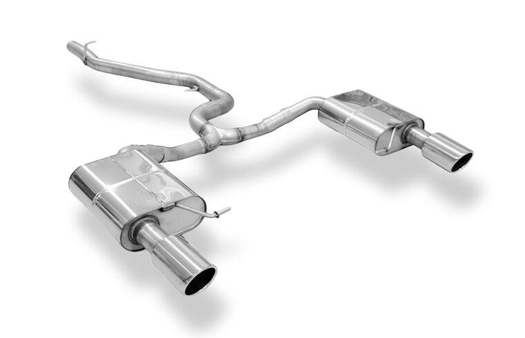 Fox Sportuitlaat VW Passat 3C 4-Motion achterdemper rechts/links en middendemper vervangingspijp - 1x100 Type 16 rechts/links
