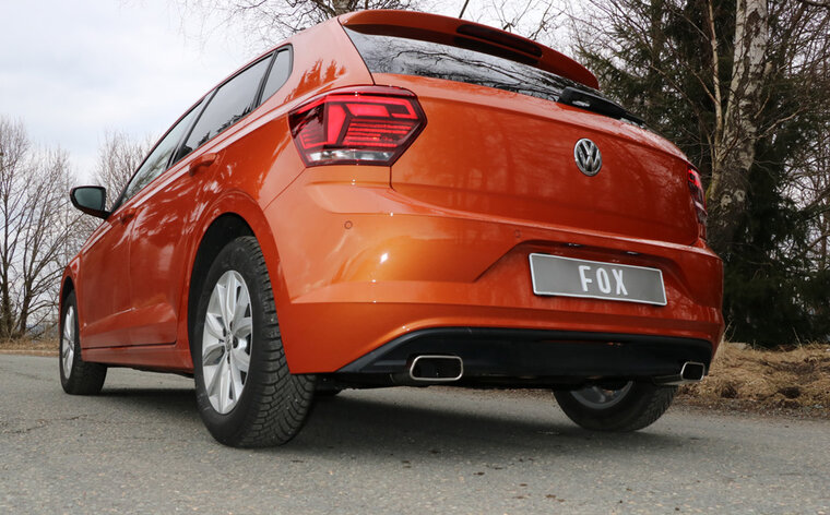 Fox Sportuitlaat VW Polo AW1 achterdemper, rechter/linker uitlaat - 145x65 type 59 rechts/links