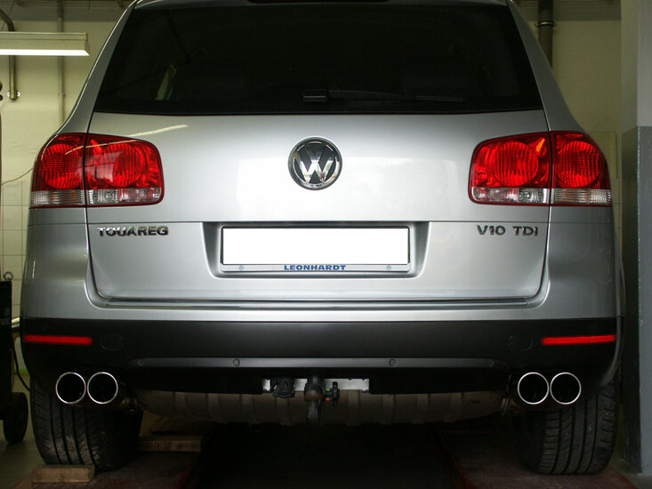 Fox Sportuitlaat Uitlaatpijpenset voor VW Touareg Type 7L, set van 2x90 graden, type 16, rechts/links.