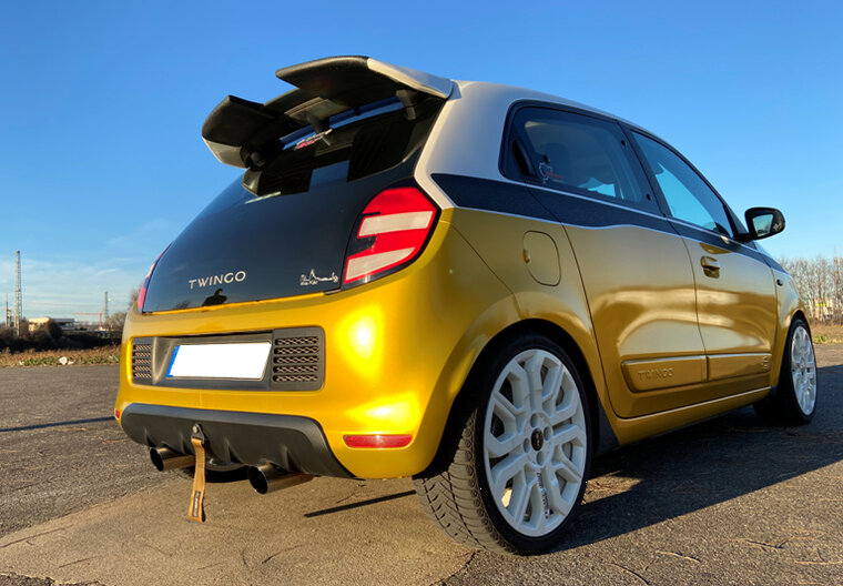 Fox Sportuitlaat Renault Twingo III 4-deurs - BCM achterdemper dwarsuitgang rechts/links incl. flexstuk - 1x80 type 14 rechts/links