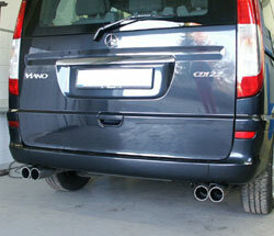 Fox Sportuitlaat Mercedes Vito/Viano - W639 (niet Compact) Achterdemper dwarsuitgang rechts/links - 2x76 Type 10 rechts/links