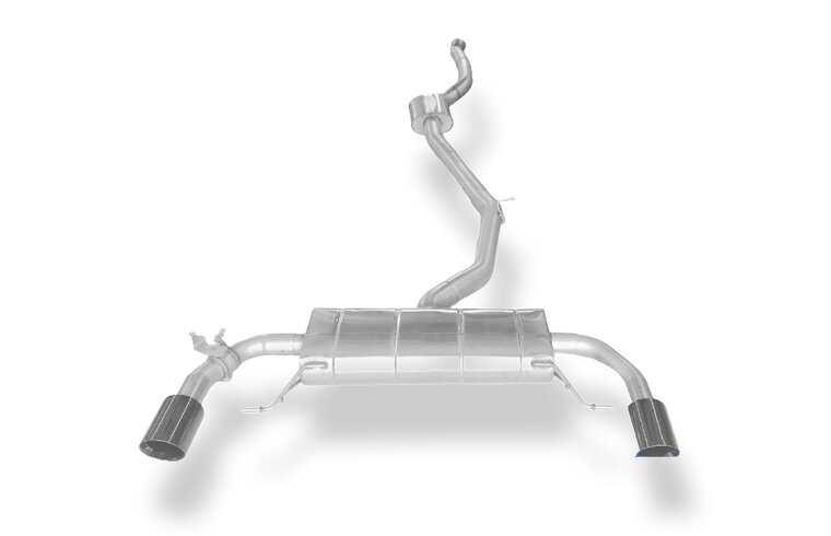 Fox Sportuitlaat FOX sportuitlaat geschikt voor BMW X4 G02 - 30i, achterdemper dwarsuitgang rechts/links - 1x100 type 25 rechts/links zwart ge&euml;mailleerd met uitlaatklep en voordemper - Niet compatibel met modellen met panoramadak