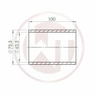 Wagner Tuning Ø63,5mm (2,5) silicone connector straight black