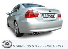 Simons RVS Sportuitlaat&nbsp;BMW 325/330i Sedan/Touring/Coup&eacute; [E90/91/92] 2005-2/2007