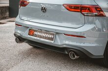 Roestvrijstalen einddemper vervanger links/rechts elk met ronde sport line-uitlaatpijp van 102 mm extra grote uitlaatpijpdiameter van 60 mm verwijdert een tweede demper v&oacute;&oacute;r de achterste demper