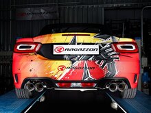 Einddemper vervanger van rvs links/rechts elk met ovale sport line-uitlaatpijp 135x90 mm extra grote uitlaatpijpdiameter 70 mm