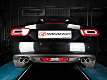 Stainless steel rear tube group N left/right each with round Sport Line tail pipe 102 mm Oversized exhaust pipe diameter 60 mm&nbsp;