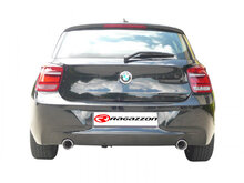Middendemper van rvs + einddemper vervanger van rvs links/rechts elk met ronde uitlaatpijp van 90 mm aanpassing van de originele achterbumper is vereist of een rieger achterspoiler op een bmw "m-sport" bumper (rieger code y 00088062)