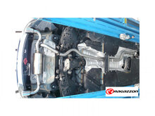 Middendemper van rvs + einddemper vervanger van rvs links/rechts elk met ronde uitlaatpijp van 90 mm aanpassing van de originele achterbumper is vereist of een rieger achterspoiler op een bmw "m-sport" bumper (rieger code y 00088062)