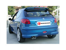 Stainless steel rear silencer with round tail pipe 2x80 mm