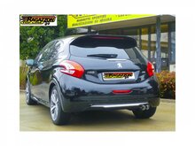 Stainless steel rear silencer with round tail pipe 2x70 mm staggered - Original rear bumper modification is required