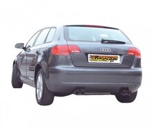 Stainless steel rear silencer left/right each with round tail pipe 2x80 mm staggered - Original rear bumper modification is required