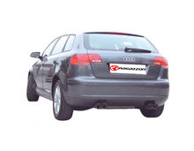 Stainless steel rear silencer with oval Sport Line tail pipe 135x90 mm