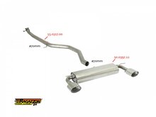 Stainless steel rear silencer left/right each with oval Sport Line tail pipe 135x90 mm - Oversized exhaust pipe diameter 70 mm