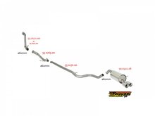 Einddemper van rvs met ronde sport line-uitlaatpijp van 90 mm hydroforming-technologie