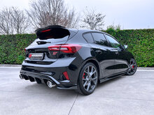 Stainless steel rear silencer left/right each with round Sport Line tail pipe 114 mm