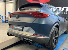 Stainless steel centre pipe group N + Stainless steel rear silencer left/right each with round Sport Line tail pipe 2 / 102 mm staggered