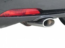 Stainless steel rear silencer with round Sport Line tail pipe 90 mm Hydroforming Technology