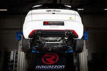 Stainless steel rear silencer left/right each with round Sport Line Black tail pipe 2x80 mm staggered