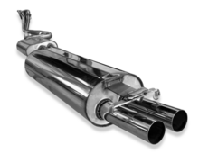 Fox Sportuitlaat Mercedes W123/S123 - Compleet uitlaatsysteem voor 6-cilindermotoren, bestaande uit achterdemper, middendemper en voordemper met spruitstukbuizen - 2x55 Type 10