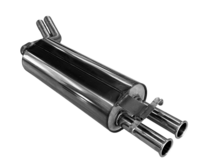 Fox Sportuitlaat Mercedes W123/S123 - 4-cilinder achterdemper - 2x50 type 12 naar buiten gerold