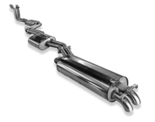 Fox Sportuitlaat Mercedes W123/S123 - complete uitlaatsysteem voor 6-cilindermotoren, bestaande uit achterdemper, middendemper en voordemper met spruitstukbuizen - 2x55 Type 26