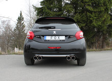 Fox Sportuitlaat Peugeot 208 GTI achterdemper, rechter/linker uitlaat - 2x90 type 16 rechts/links