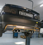 Fox Sportuitlaat BMW E46 320/ 323/ 325/ 328/ 330 M3-look V2 achterdemper, gecentreerde uitlaat - 4x90mm type 25 middenvariant 2