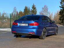Fox Sportuitlaat BMW F30/31 - 330i/340i xDrive Achterdemper Dwarsuitlaat Rechts/Links - 1x100 Type 25 Rechts/Links Zwart - met uitlaatklep in linker uitlaatpijp - Geschikt voor Rieger Achterdiffuser RIE00088122