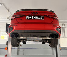 Fox Sportuitlaat Audi S3 GY - Sedan Half uitlaatsysteem van OPF met uitlaatkleppen - 2x100 Type 25 rechter/linker uitlaatpijpen zwart ge&euml;mailleerd