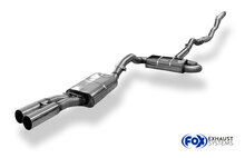 Fox Sportuitlaat Audi A4 B5 - Compleet uitlaatsysteem voor voorwielaandrijving, bestaande uit 2x80 type 10 achterdemper, voordemper en 76 mm downpipe met 300-cellige HJS-katalysator.