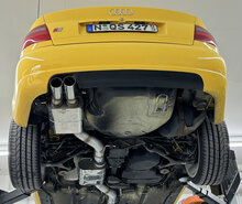 Fox Sportuitlaat Audi S4 B5 achter- en voordemper 90 mm - 2x80 type 10 zijdelings geplaatst