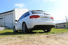 Fox Sportuitlaat Audi A4 B8 Sedan/Avant + S-Line Achterdemper rechts/links enkele uitlaat incl. Y-adapterbuis &Oslash;65mm binnendiameter - 1x100 Type 16 rechts/links