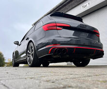 Fox Sportuitlaat Audi S4/S5 - B9 achterdemper rechts/links met uitlaatkleppen, middendemper en voordemper - 2x100 type 25 rechts/links met zwart ge&euml;mailleerde uitlaatpijpen