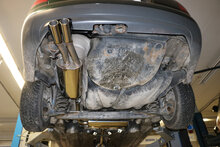 Fox Sportuitlaat Audi A6 Type 4B met uitsparing in de bumper en uitlaatdemper - 2x76 Type 13