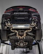 Fox Sportuitlaat Chevrolet Camaro - A1XC dwarsgeplaatste achterdemper, uitlaat rechts/links, met 2 uitlaatkleppen - 2x100 Type 25 rechts/links met zwarte afdekkingen