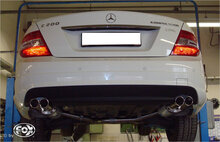 Fox Sportuitlaat Mercedes C-Klasse 4-cilinder - W204/S204 AMG-pakket achterdemper rechts/links met Y-connector - 2x70 type 16 rechts/links