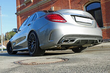 Fox Sportuitlaat Mercedes C-Klasse 205 AMG C63 S achterdemper rechts/links incl. uitlaatkleppen - uitlaatpijpen zijn ge&iuml;ntegreerd in de originele bumper - Voor voertuigen met origineel sportuitlaatsysteem